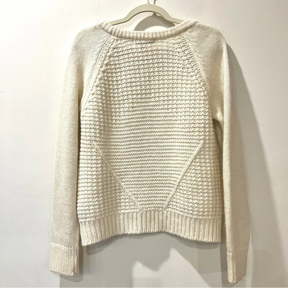 Silvia Novelli Alpaca Wool Blend Knit Sweater Ivory Large Italy Fisherman - Picture 2 of 11